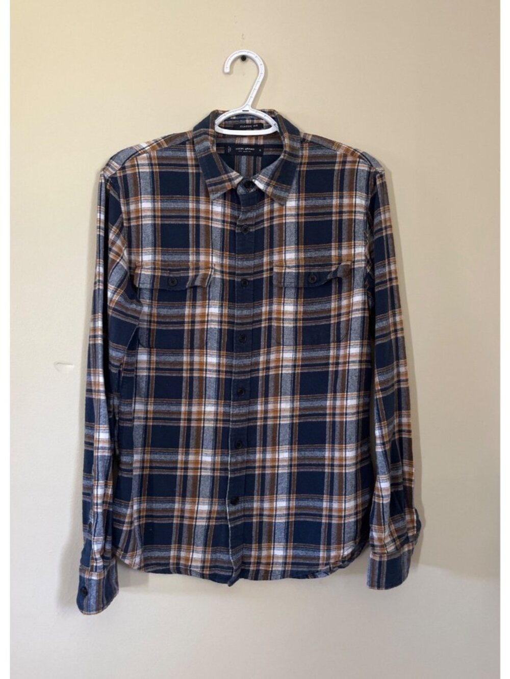 Lucky Brand Mens Small Humboldt Woven Plaid Flannel Button Down Shirt